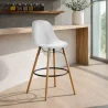 Velvet Bar Stool - Scandinavian Design and Wooden Legs - Skögur image 7