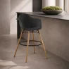 Velvet Bar Stool - Scandinavian Design and Wooden Legs - Nordika image 7