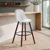 Velvet Bar Stool - Scandinavian Design and Dark Wood Legs - Skögur image 7