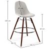 Velvet Bar Stool - Scandinavian Design and Dark Wood Legs - Skögur image 7