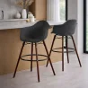 Velvet Bar Stool - Scandinavian Design and Dark Wood Legs - Nordika image 7