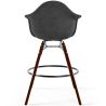 Velvet Bar Stool - Scandinavian Design and Dark Wood Legs - Nordika image 7