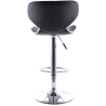 Buy Swivel Chromed Metal Curved Back Bar Stool - Height Adjustable Black 49743 home delivery