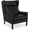 Buy Armchair with Armrests - Retro Style - Upholstered in Leather - Michal Black 50102 - prices