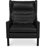 Buy Armchair with Armrests - Retro Style - Upholstered in Leather - Michal Black 50102 - in the EU