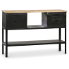Buy Industrial console table 2 drawers metal Black 51318 - prices