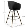 Bar Stool - Scandinavian Design - Dark Wood Legs - Pirela image 7