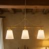 Aged Gold Metal Ceiling Pendant Lamp with 3 Shades - Bubles image 7