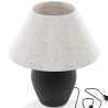 Vintage Table Lamp - Ceramic Base and Fabric Shade - Luno image 7