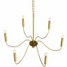 Gold 6-Arm Pendant Lamp – Modern Chandelier Style in Metal - Vintessa image 7