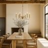 Gold 6-Arm Pendant Lamp – Modern Chandelier Style in Metal - Vintessa image 7