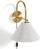 Vintage Gold Wall Lamp with Plug and Switch - Boly image 7