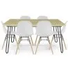 Set Table Hairpin (90x150 cm) + 6 Dining Chairs Nordic Skögur  image 7