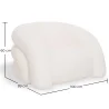 Modern Armchair Upholstered In Cream White Bouclé Fabric – Curved And Comfortable Design - Gab image 7