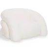 Modern Armchair Upholstered In Cream White Bouclé Fabric – Curved And Comfortable Design - Gab image 7