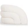 Modern Armchair Upholstered In Cream White Bouclé Fabric – Curved And Comfortable Design - Gab image 7