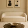 Sofa 2 m Curved in White Bouclé Fabric - 3-Seater – Modern and Elegant Design – Ashton image 7
