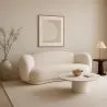 Curved Sofa Upholstered In White Bouclé – Modern And Elegant Design - Sorela image 7