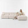 Modular Left Corner Sofa - Upholstered In White Bouclé Fabric - Bianca image 7