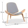 Buy Designer armchair - Scandinavian armchair - Fabric upholstery - Lucy Light grey 99916773 - in the EU