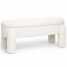 Bench With Storage Upholstered In Off-White Bouclé Fabric – Modern Seat For Living Room And Bedroom - Boreta image 7