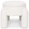 Bench With Storage Upholstered In Off-White Bouclé Fabric – Modern Seat For Living Room And Bedroom - Boreta image 7