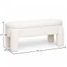 Bench With Storage Upholstered In Off-White Bouclé Fabric – Modern Seat For Living Room And Bedroom - Boreta image 7