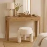 Stool Upholstered In Off-White Bouclé Fabric – Modern Seat For Living Room And Bedroom - Boreta image 7