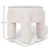 Stool Upholstered In Off-White Bouclé Fabric – Modern Seat For Living Room And Bedroom - Boreta image 7
