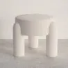 Stool Upholstered In Off-White Bouclé Fabric – Modern Seat For Living Room And Bedroom - Boreta image 7