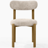 Dining chair Chenille upholstered - Oak effect legs - Ergonomic and modern design - Okare image 7