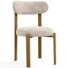 Dining chair Chenille upholstered - Oak effect legs - Ergonomic and modern design - Okare image 7