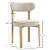 Dining chair Chenille upholstered - Oak effect legs - Ergonomic and modern design - Okare image 7