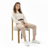 Dining chair Chenille upholstered - Oak effect legs - Ergonomic and modern design - Okare image 7
