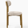 Dining chair Chenille upholstered - Oak effect legs - Ergonomic and modern design - Okare image 7