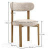 Dining chair Chenille upholstered - Oak effect legs - Ergonomic and modern design - Okare image 7