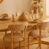 Dining chair Chenille upholstered - Oak effect legs - Ergonomic and modern design - Okare image 7