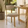 Dining chair Chenille upholstered - Oak effect legs - Ergonomic and modern design - Okare image 7