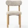 Dining chair Chenille upholstered - Oak effect legs - Ergonomic and modern design - Okare image 7