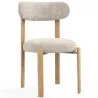 Dining chair Chenille upholstered - Oak effect legs - Ergonomic and modern design - Okare image 7