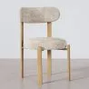 Dining chair Chenille upholstered - Oak effect legs - Ergonomic and modern design - Okare image 7