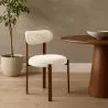 Dining chair upholstered in Chenille – Dark wood-effect legs – Ergonomic and modern design – Okare image 7