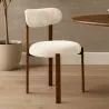 Dining chair upholstered in Chenille – Dark wood-effect legs – Ergonomic and modern design – Okare image 7