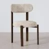 Dining chair upholstered in Chenille – Dark wood-effect legs – Ergonomic and modern design – Okare image 7