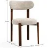 Dining chair upholstered in Chenille – Dark wood-effect legs – Ergonomic and modern design – Okare image 7