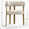 Living room armchair with armrests upholstered in Chenille  – Oak-effect legs – Ergonomic and modern design – Okare image 7