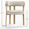 Living room armchair with armrests upholstered in Chenille  – Oak-effect legs – Ergonomic and modern design – Okare image 7