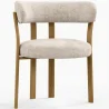 Living room armchair with armrests upholstered in Chenille  – Oak-effect legs – Ergonomic and modern design – Okare image 7