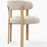 Living room armchair with armrests upholstered in Chenille  – Oak-effect legs – Ergonomic and modern design – Okare image 7