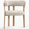 Living room armchair with armrests upholstered in Chenille  – Oak-effect legs – Ergonomic and modern design – Okare image 7